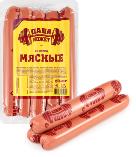 

Сосиски Папа может Мясные 400 г