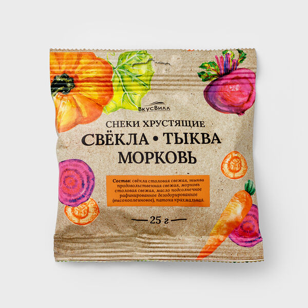 Снеки хрустящие из свеклы, тыквы и моркови