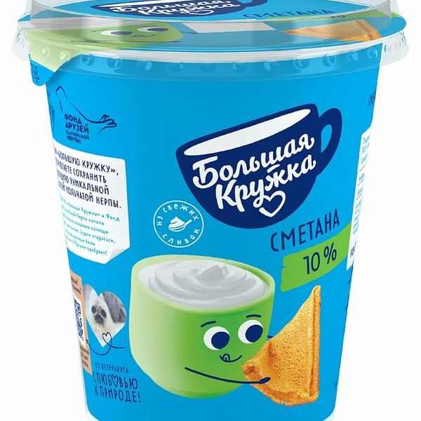 Сметана Большая Кружка Легкая 10%