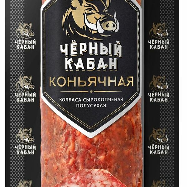 Колбаса сырокопченая Черный Кабан Коньячная полусухая 210 г