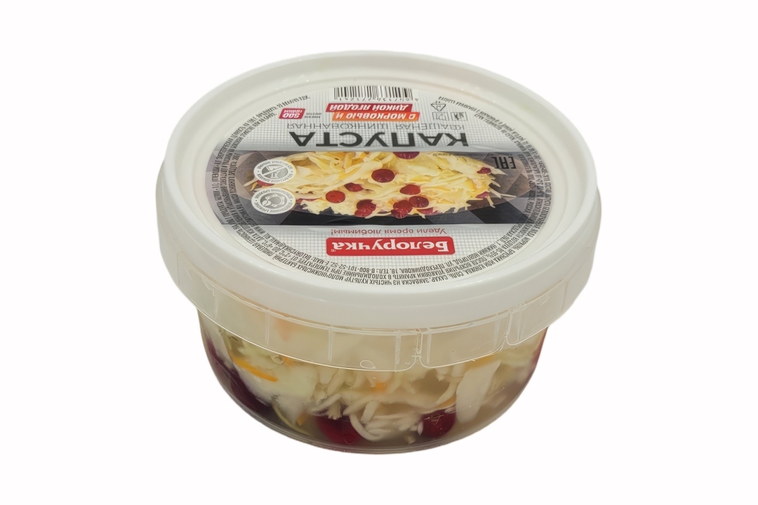 

Капуста квашеная Белоручка шинкованная с морковью и дикой ягодой 500 г