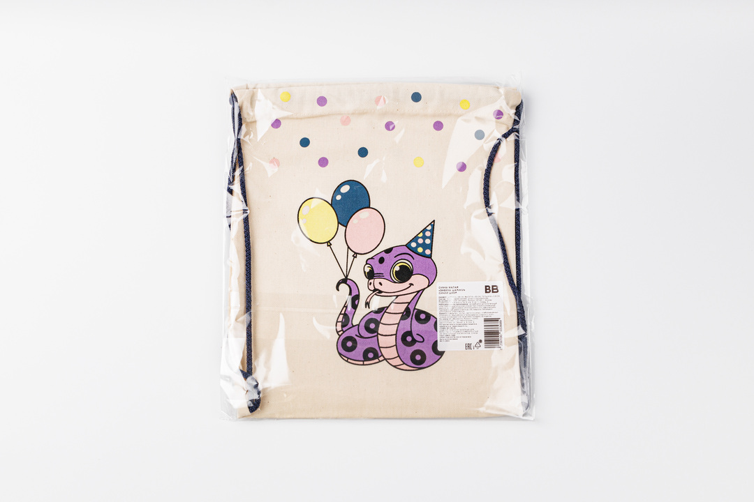 

Сумка малая Змейка шарики синий шнур