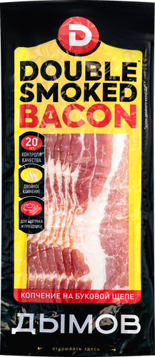 

Бекон сырокопченый Дымов Double Smoke Гриль, 200 г