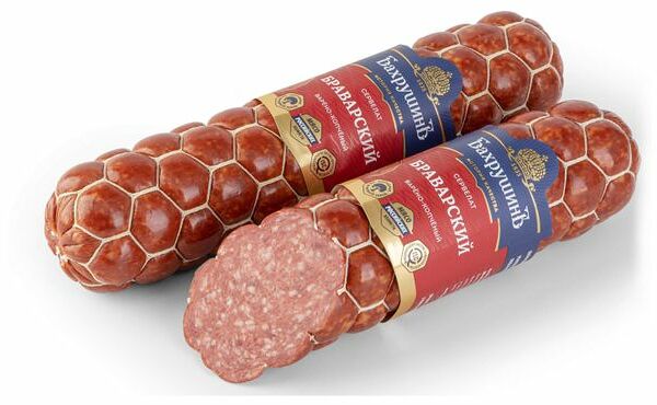 Колбаса варено-копченая Сервелат Гурман ТМ Бахрушин