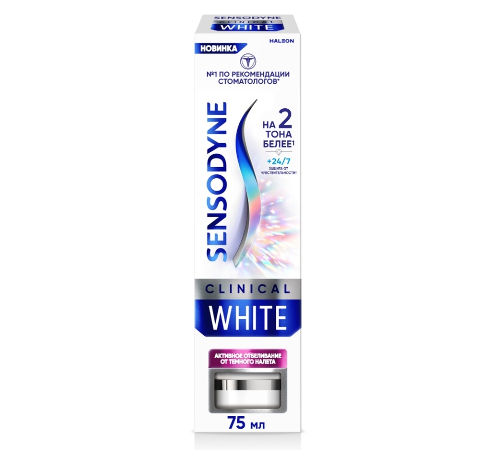 

Зубная паста Sensodyne Clinical White активное отбеливание от темного налета 75 мл