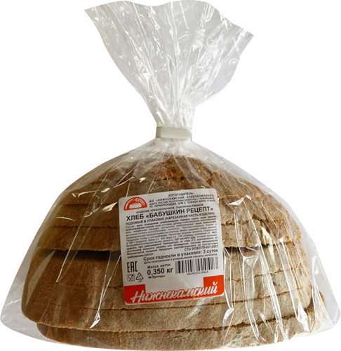 

Хлеб Нижнекамский хлебокомбинат Бабушкин рецепт в нарезке 350 г