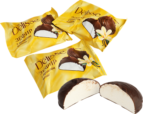 Зефир Delisse с ароматом ванили глазированный весовой
