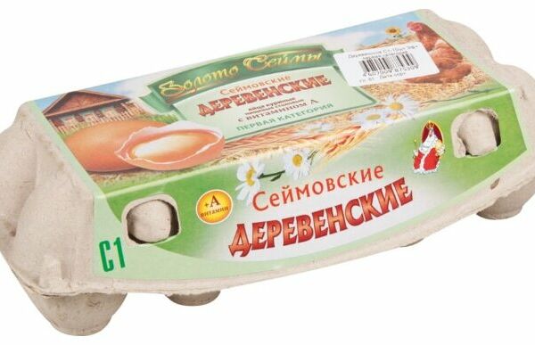 Яйцо куриное Птицефабрика Сеймовская Деревенское С витамином А и каротиноидами С1 10 шт.