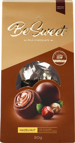 

Конфеты BESWEET из молочного шоколада с ореховой начинкой, 80г