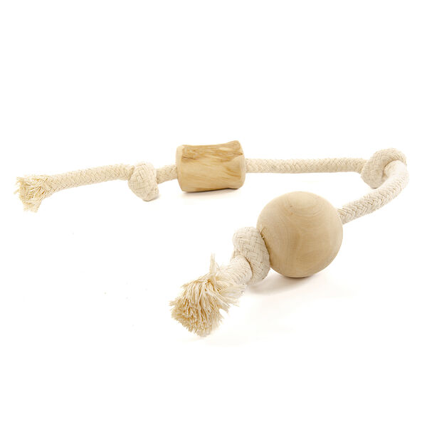 Игрушка для собак Coffe Wood Канат с кофейным бочонком и шариком M