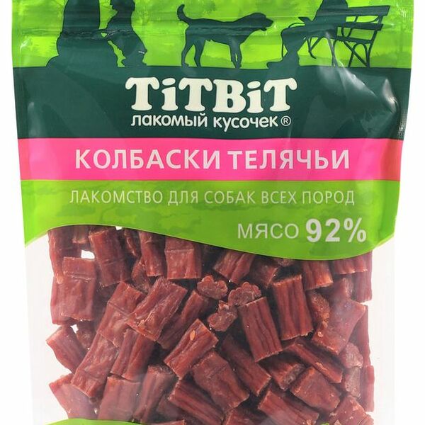 Лакомство для собак Titbit колбаски телячьи XXL 420 г