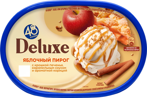

Мороженое 48 Копеек Deluxe Яблочный пирог молочное 6.5% 478 г