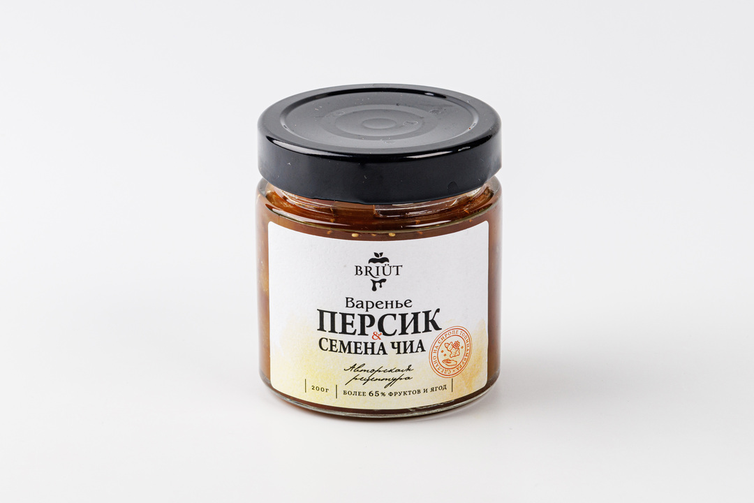 

Варенье Briut из персика с семенами чиа на сиропе из топинамбура 200 г