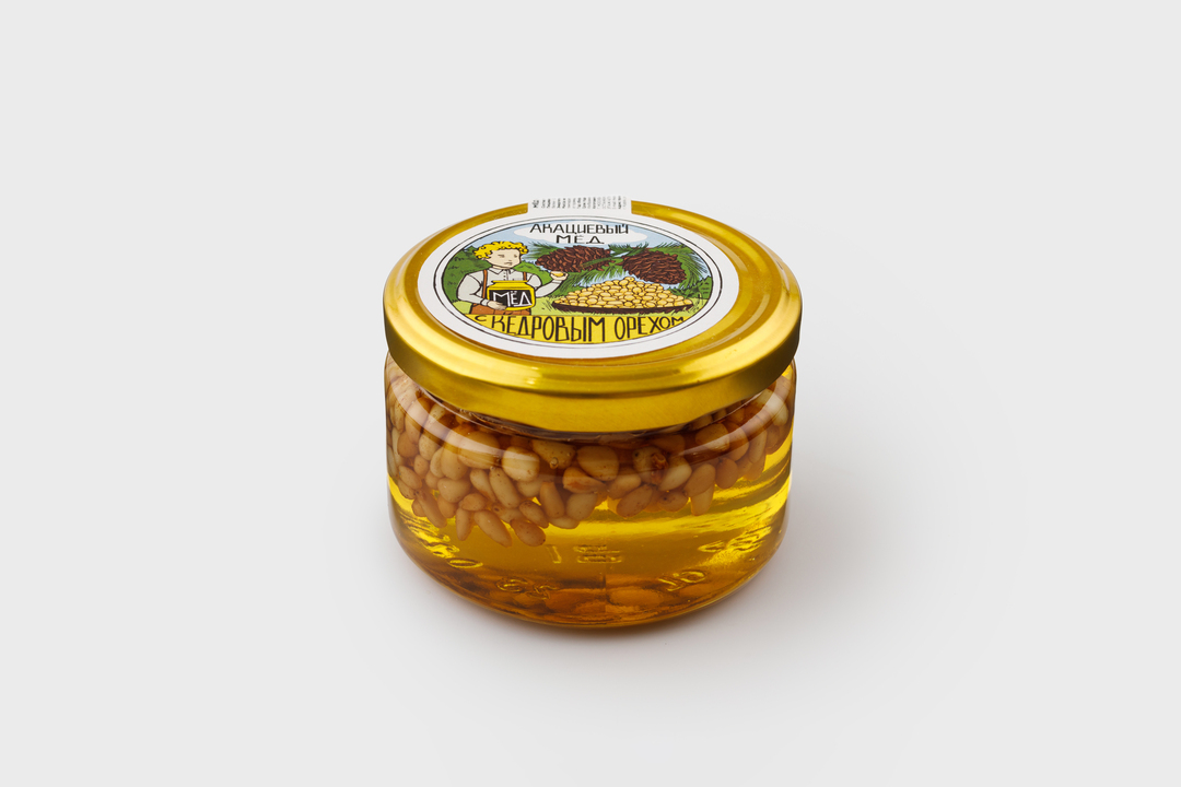 

Мед акациевый с кедровыми орехами, 250 г