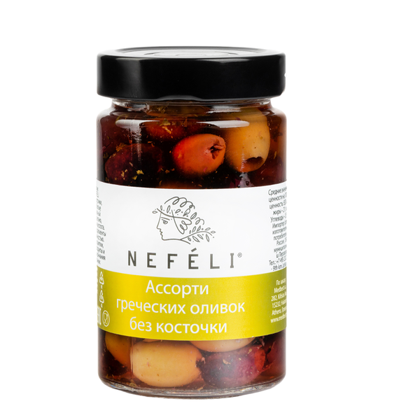 Оливки Nefeli ассорти без косточки Греция