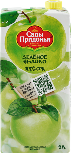 

Сок Сады Придонья Зеленое яблоко 2 л