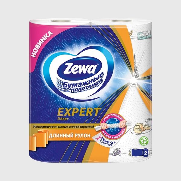 Бумажные полотенца Zewa Expert Decor, 2 рулона