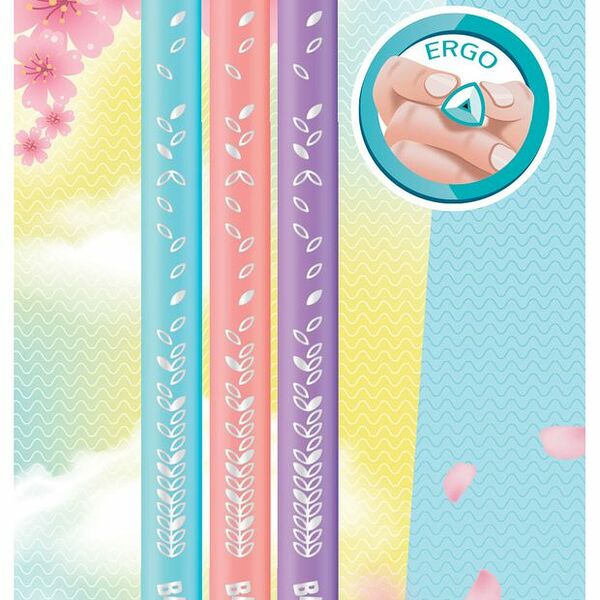 Набор карандашей чернографитных Maped Black peps pastel с ластиком, 3 шт