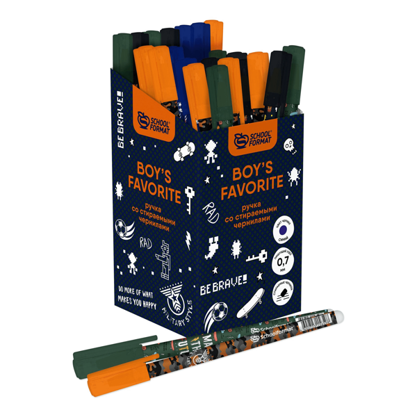 Ручка гелевая Schoolformat BOY'S FAVORITE 0.5мм синяя в ассортименте