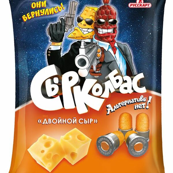 Снеки кукурузные Сырколбас двойной сыр 100г