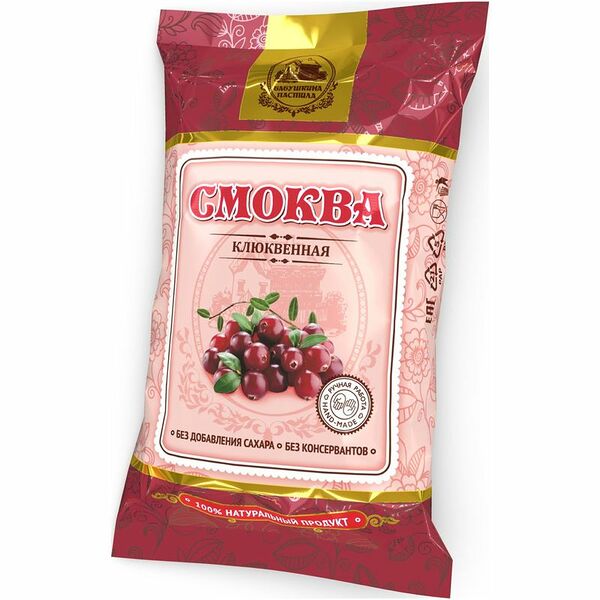 Смоква Бабушкина пастила клюквенная, 50г