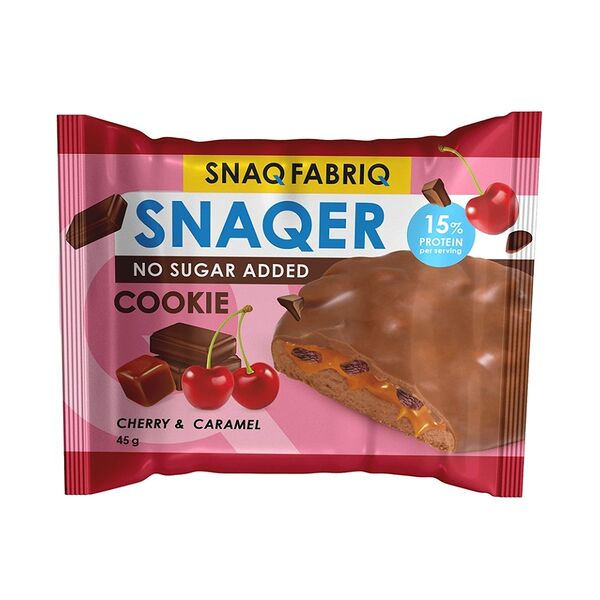 Печенье Snaq Fabriq глазированное Вишня и карамель без сахара 45 г
