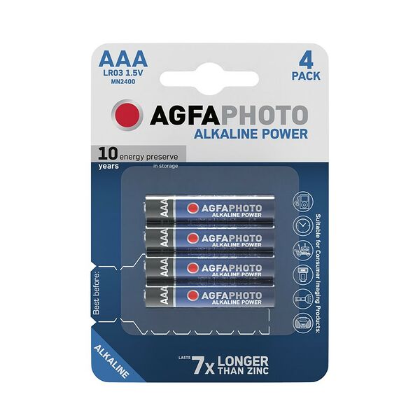 Батарейки Power Alkaline Micro AAA, AgfaPhoto, 4 шт., Китай