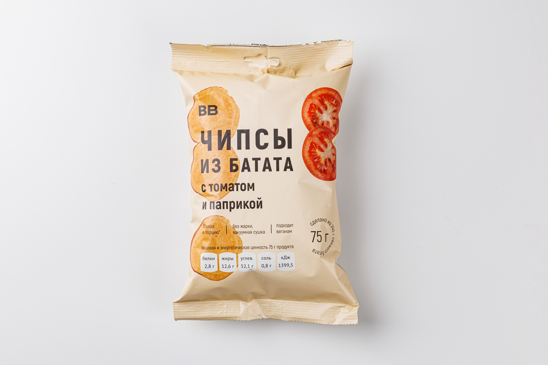 

Чипсы из батата ВкусВилл с томатом и паприкой, 75 г