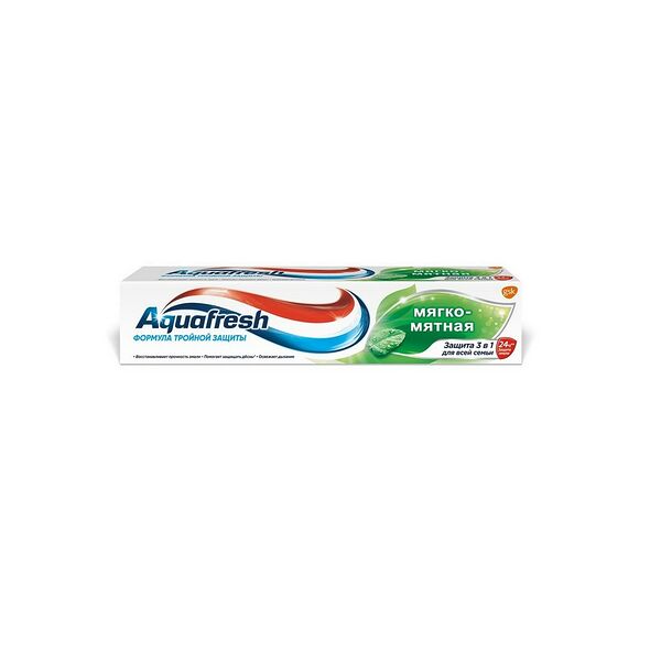 Паста зубная AQUAFRESH 3 Mild&Minty (мягко-мятная с фтором) 50 мл
