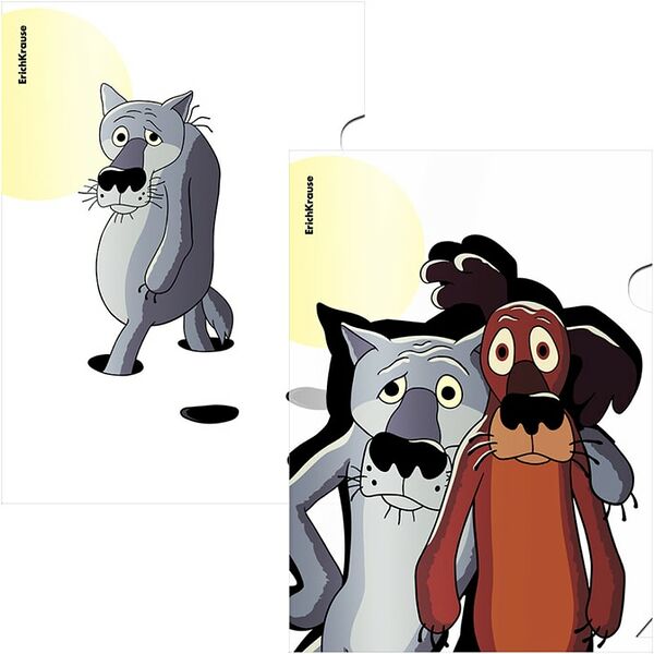 Папка-уголок ErichKrause Жил-был Пес пластиковая А4 1шт в ассортименте