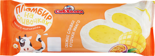 

Мороженое Пломбир на сливочках манго-маракуйя и щербет 12% 400 г