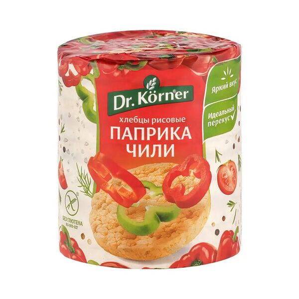 Хлебцы хрустящие Dr.Korner Рисовые с паприкой и чили 80г