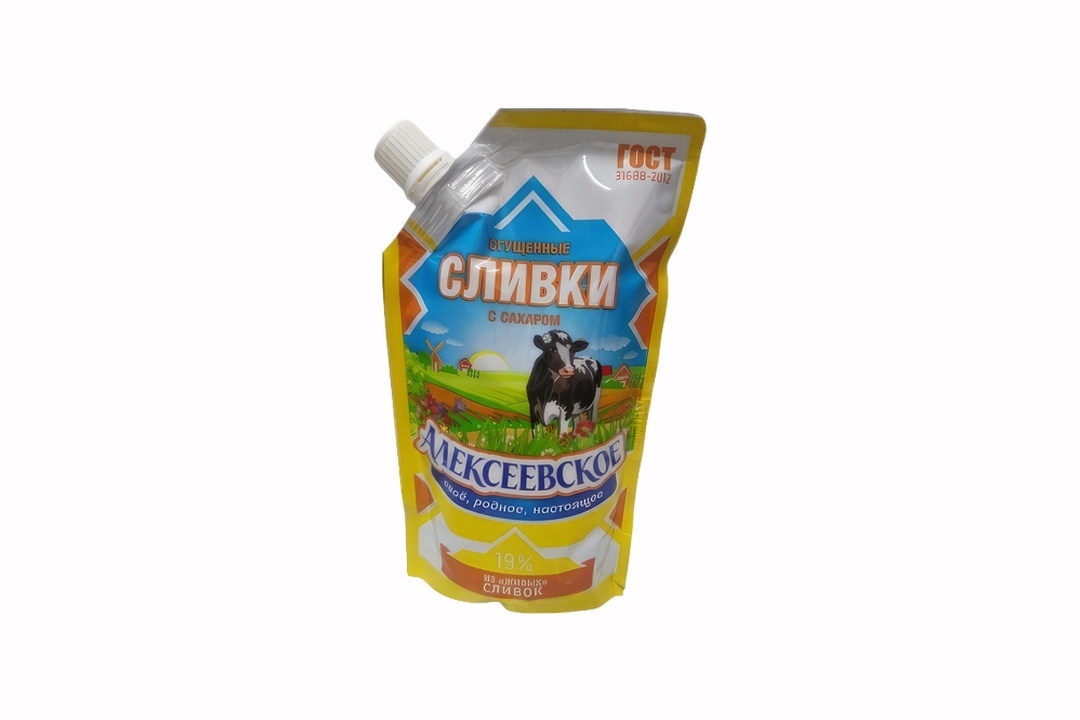 

Сливки сгущенные Алексеевское с сахаром 19% 270 г
