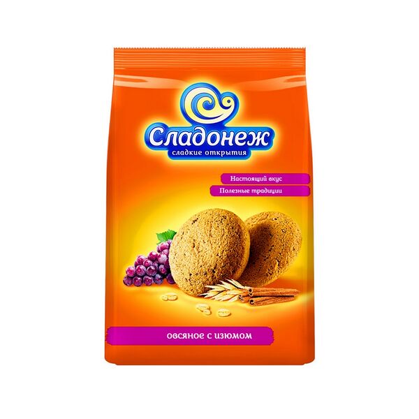 Печенье Ням-нямка Овсяное с изюмом 0.300кг