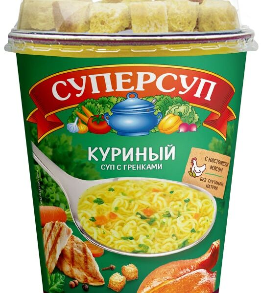 Суп Суперсуп Куриный + гренки 40г
