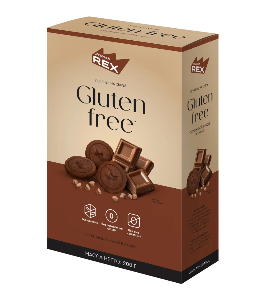 

Печенье Protein Rex Gluten Free сдобное с гречневой мукой без сахара 200 г