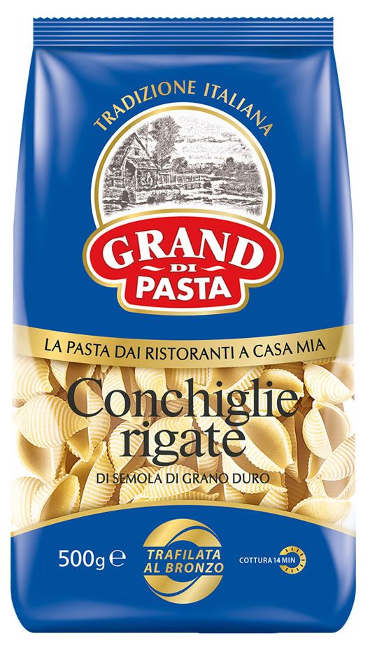 

Макароны Grand di Pasta Conchiglie rigate группа А, 500 г