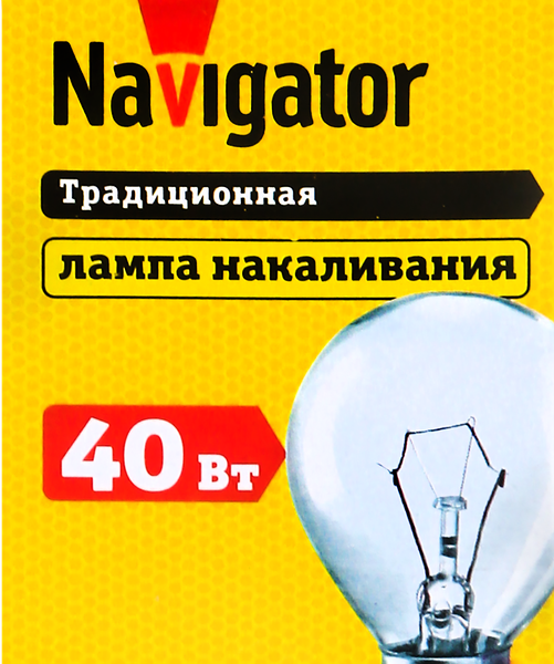 Лампа накаливания прозрачная шар Navigator 40Вт Е14