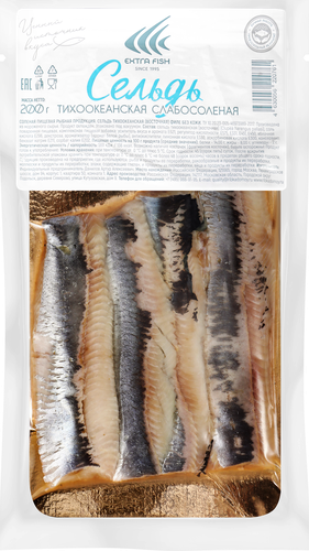 

Сельдь Extra Fish слабосоленая филе без кожи 200 г