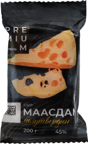 

Сыр Лента Premium Маасдам 45% 200 г