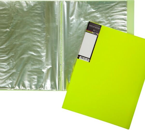 Папка Hatber HD Diamond Neon А4 20 вкладышей желтая