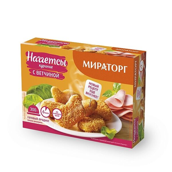 Наггетсы Мираторг куриные с ветчиной, 300 г