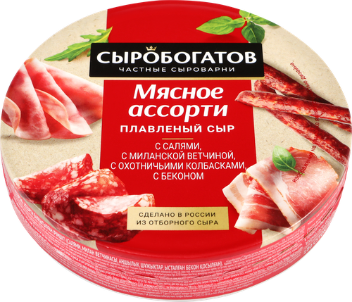 

Сыр плавленый Сыробогатов Мясное ассорти 50% 130 г