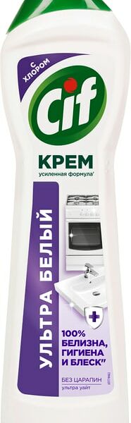 Крем чистящий Cif Ультра белый универсальный антибактериальный с хлором 450мл