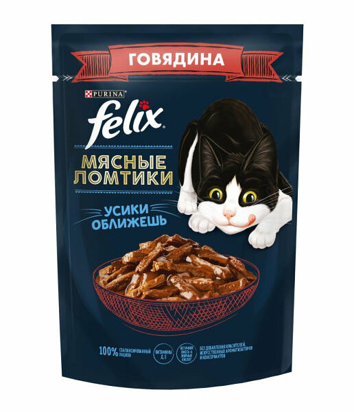 Корм для кошек Felix Мясные ломтики Говядина