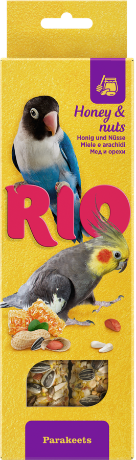 

Палочки для средних попугаев Rio с медом и орехами, 150 г