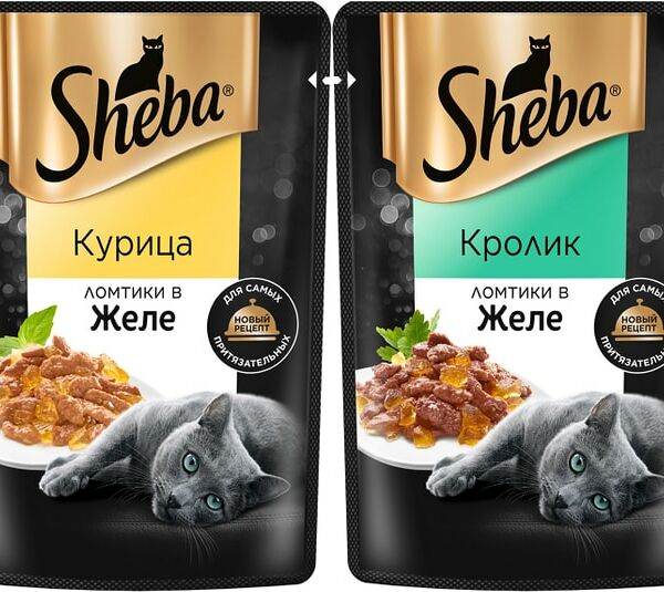 Набор влажного корма для кошек Sheba 2 вкуса Ломтики в желе 75г*24шт