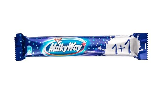 Milky Way 1+1 шоколадный батончик с суфле, 52г