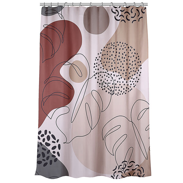 Vetta шторка для ванной, полиэстер, 180x200см, листья, 052