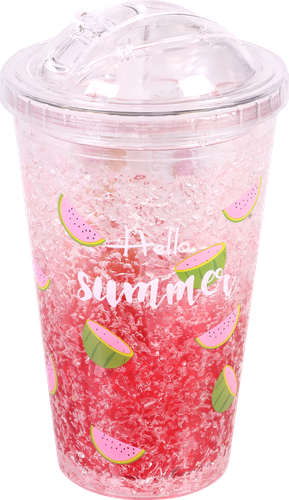 

Стакан Homeclub Summer, с двойными стенками и трубочкой